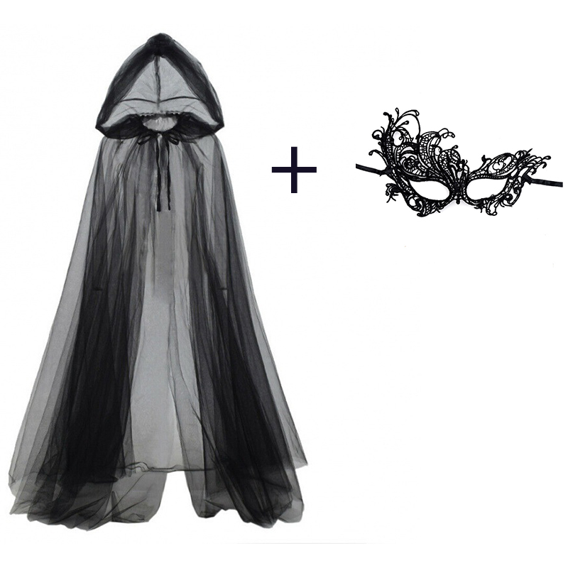 Black Face Mask Pack - 2pcs Set Jubah Kerudung Hitam Dan