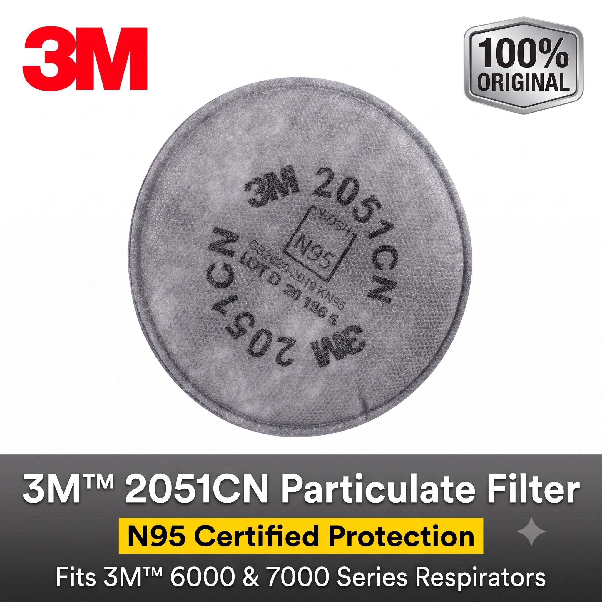 Filter Replacement N95 - 3M 2051CN N95 Kapas Filter Partikulat