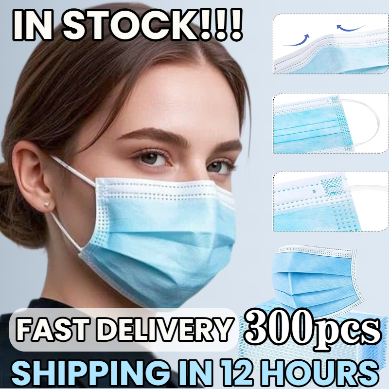Disposable Mask Blue - Pengiriman Cepat! 300 Buah Masker Pelindung
