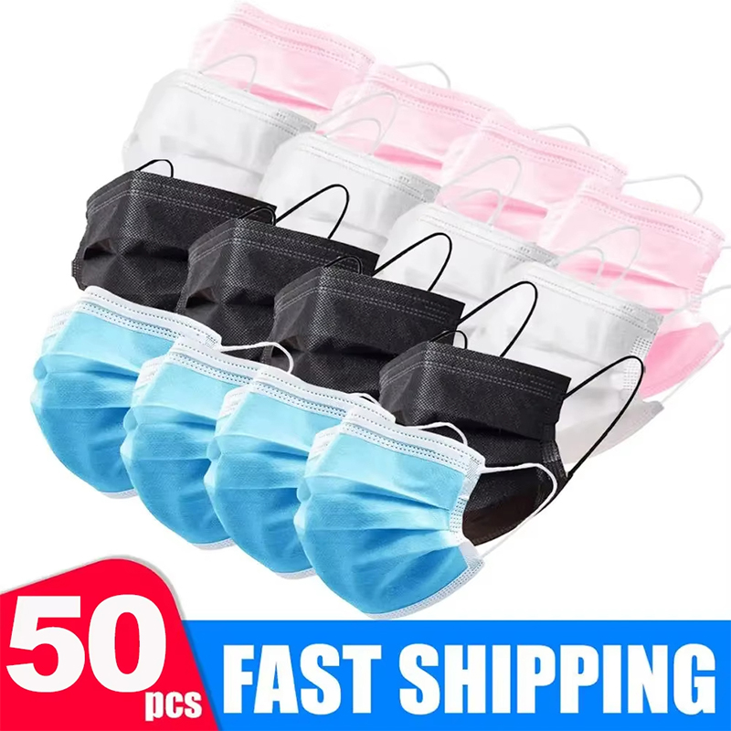 Disposable Mask Blue - 50 Buah Masker 3 Lapis Uniseks