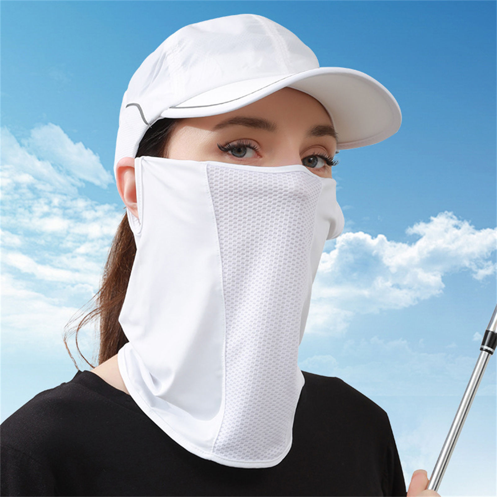 Sports Mask Breathable - Masker Matahari Sutra Es UPF50+ Perlindungan