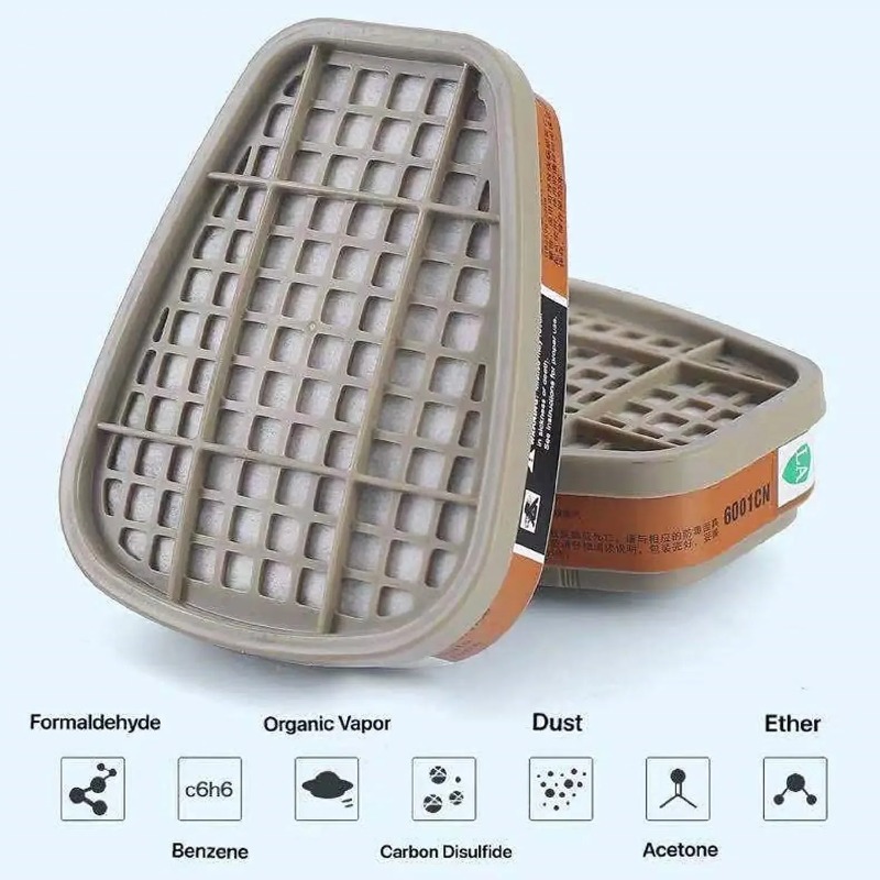 Dust Mask Construction - Kartrid Karbon Aktif 6001, Filter Kapas