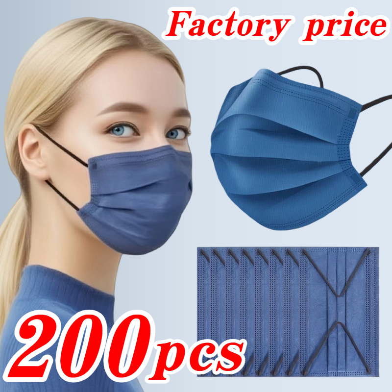 Disposable Mask Blue - 200 Buah Masker Wajah Sekali Pakai