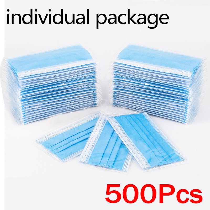 Disposable Mask Blue - Masker Wajah paket individu dewasa sekali