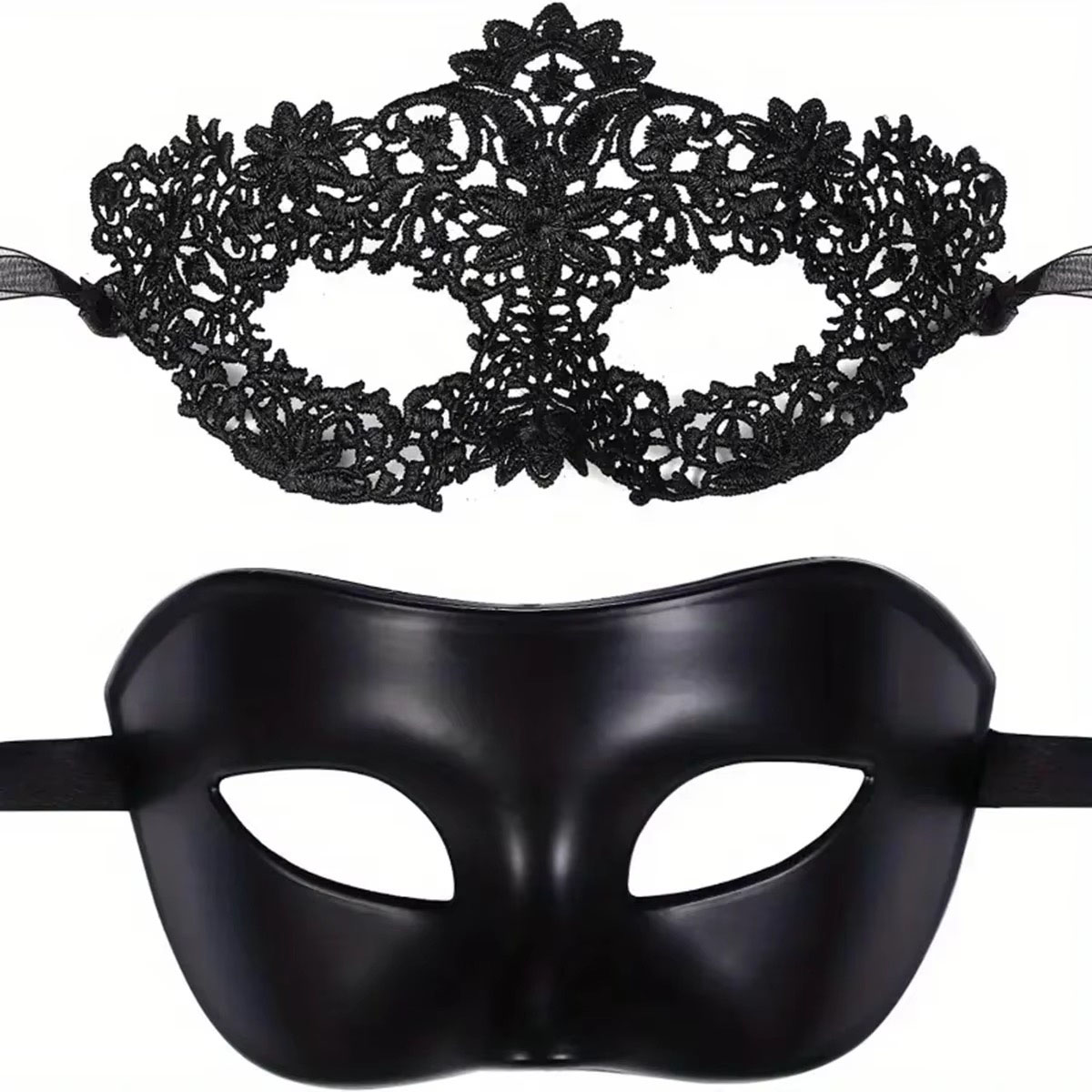 2 buah Set Masker Topeng Renda - Black Face Mask Pack ulasan dan harga