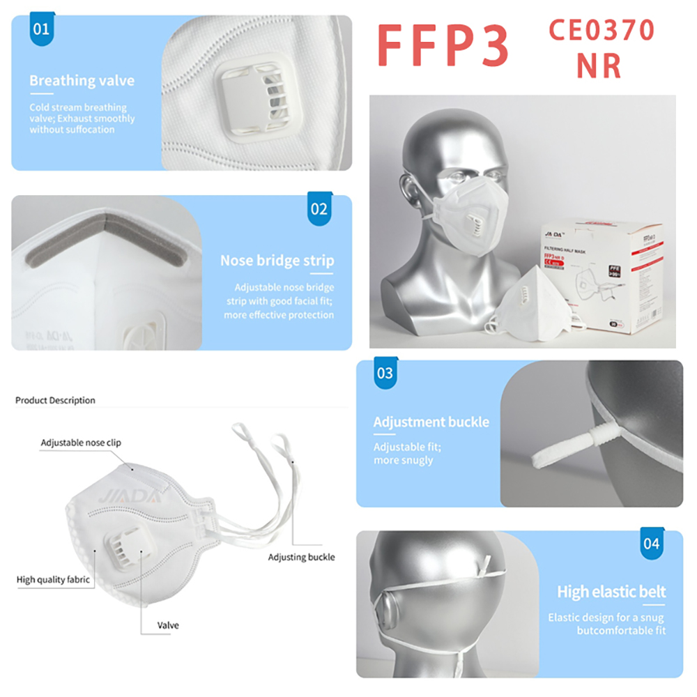20pcs/box Masker Lipat FFP3 NR - Anti Pollution Mask ulasan dan harga