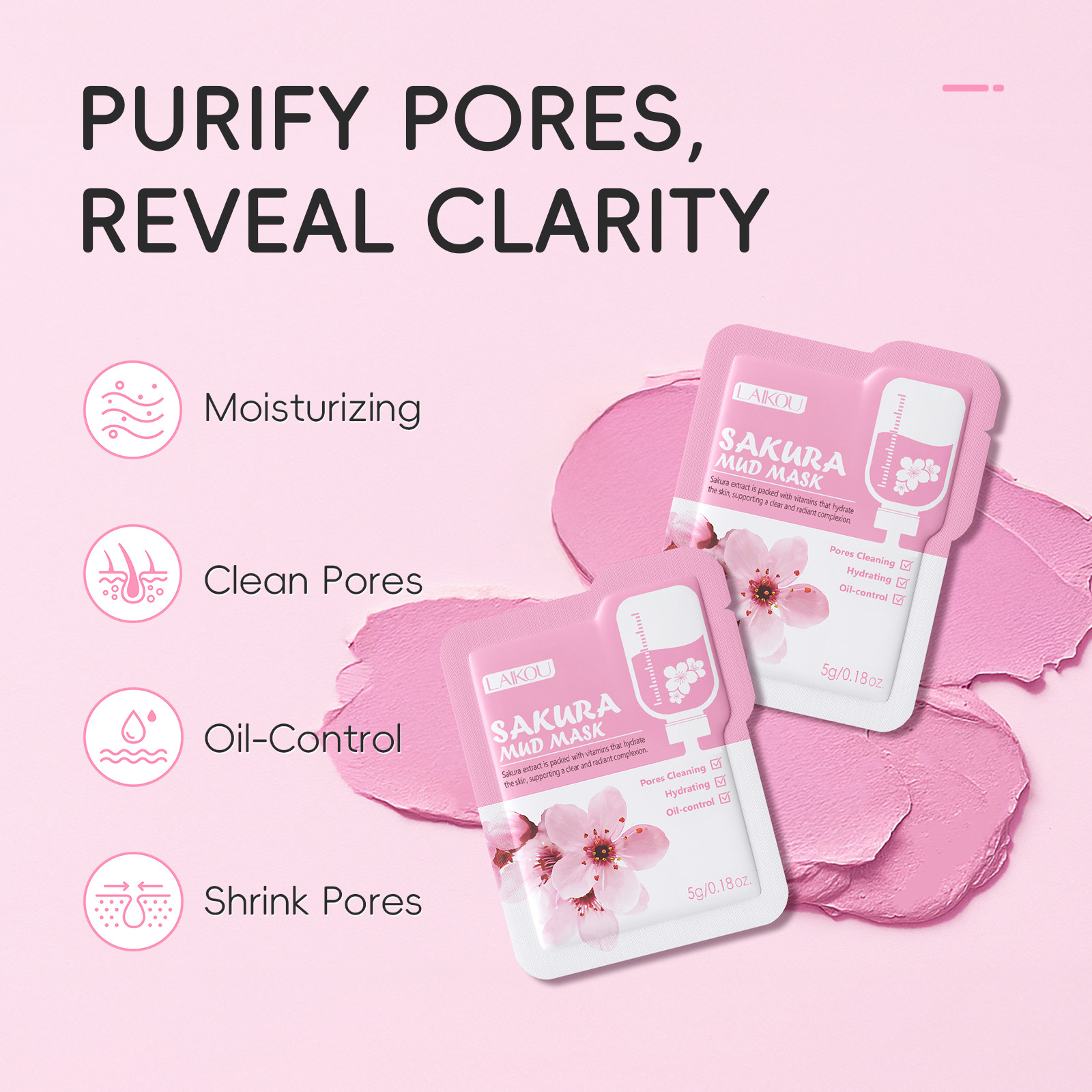 Laikou Sakura Clay Mask Ukuran - Dust Mask Construction ulasan dan harga