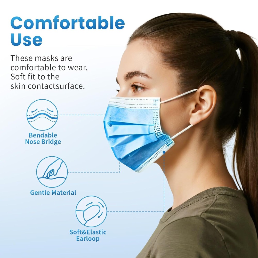 Masker Wajah Sekali Pakai Biru - Disposable Mask Blue ulasan dan harga
