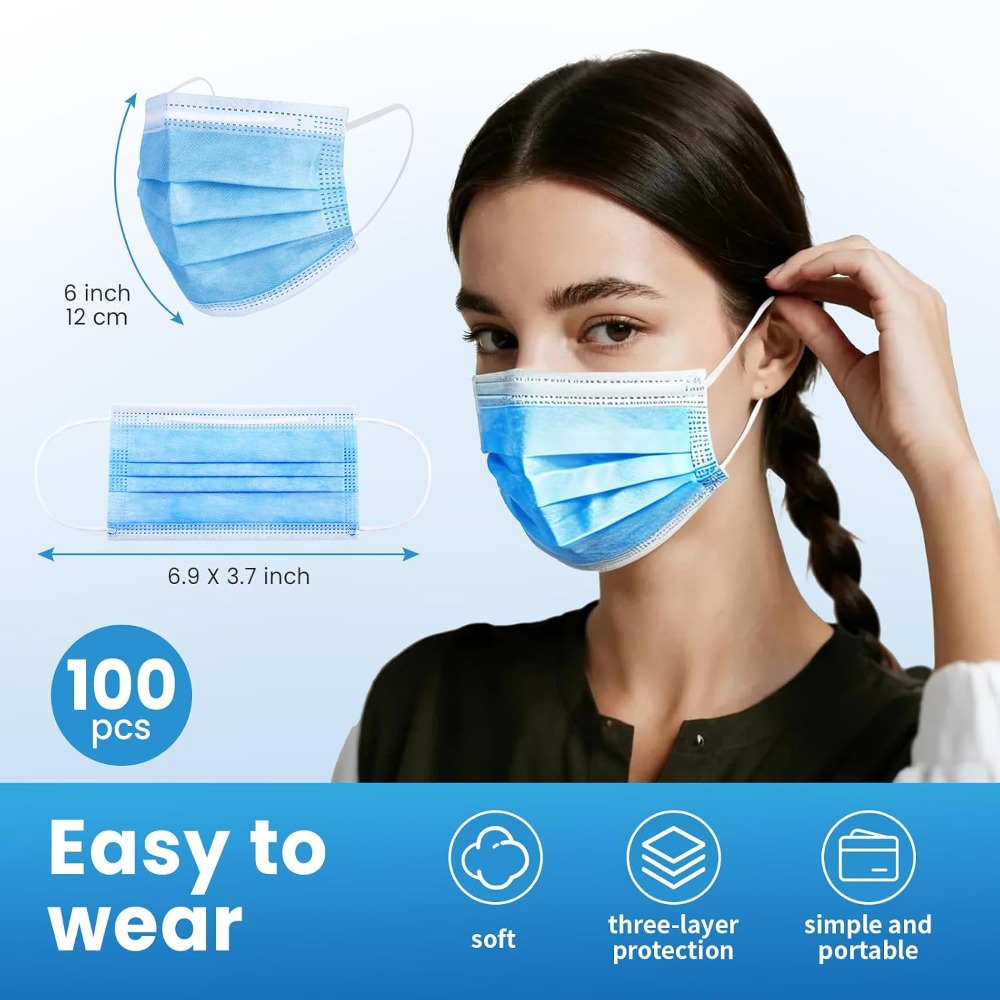 Masker Wajah Sekali Pakai Biru - Disposable Mask Blue ulasan dan harga