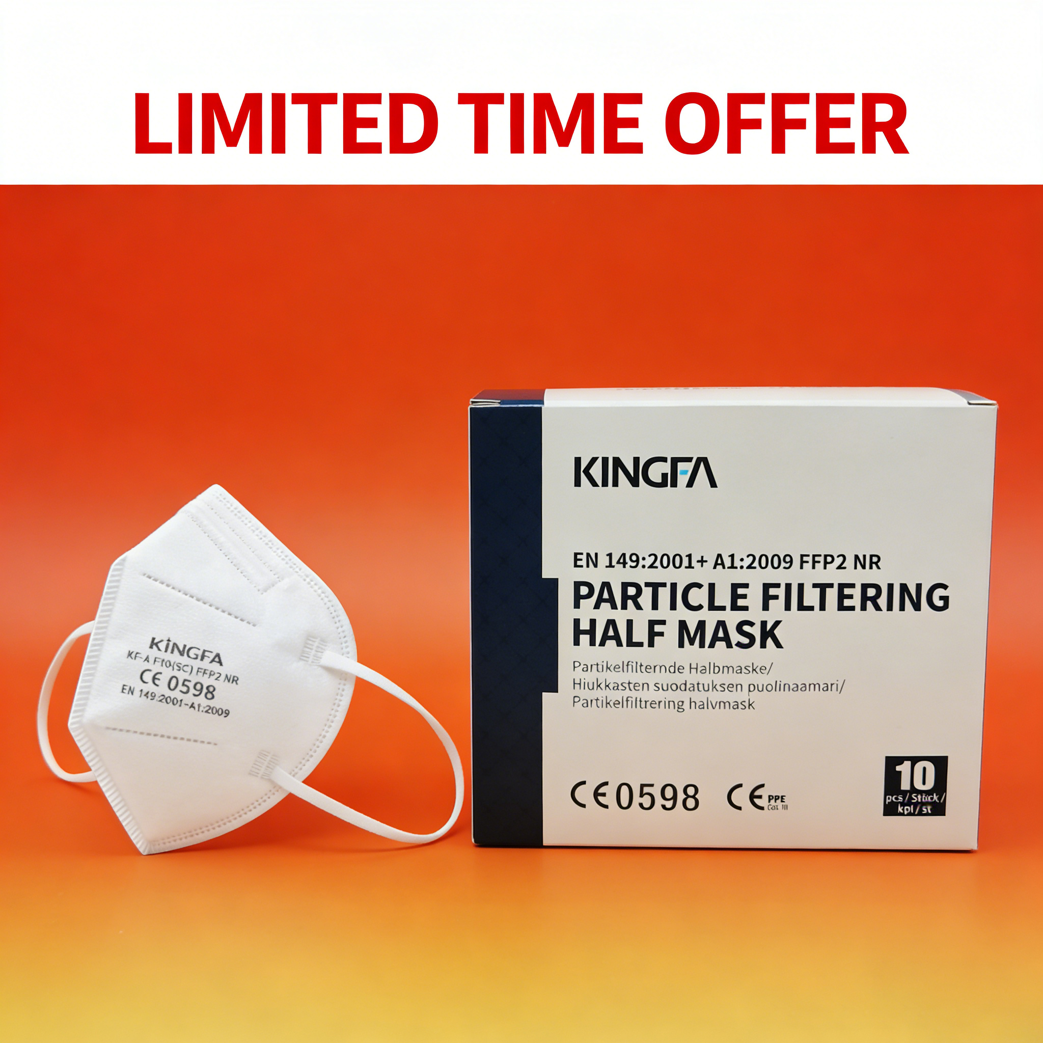 10-100 Buah Masker Wajah FFP2  - Disposable Surgical Mask ulasan dan harga