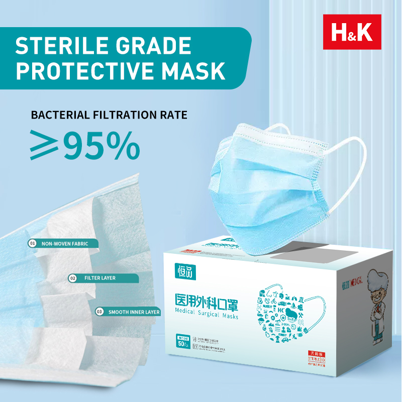 50/100 buah kotak masker wajah - Disposable Mask Blue ulasan dan harga