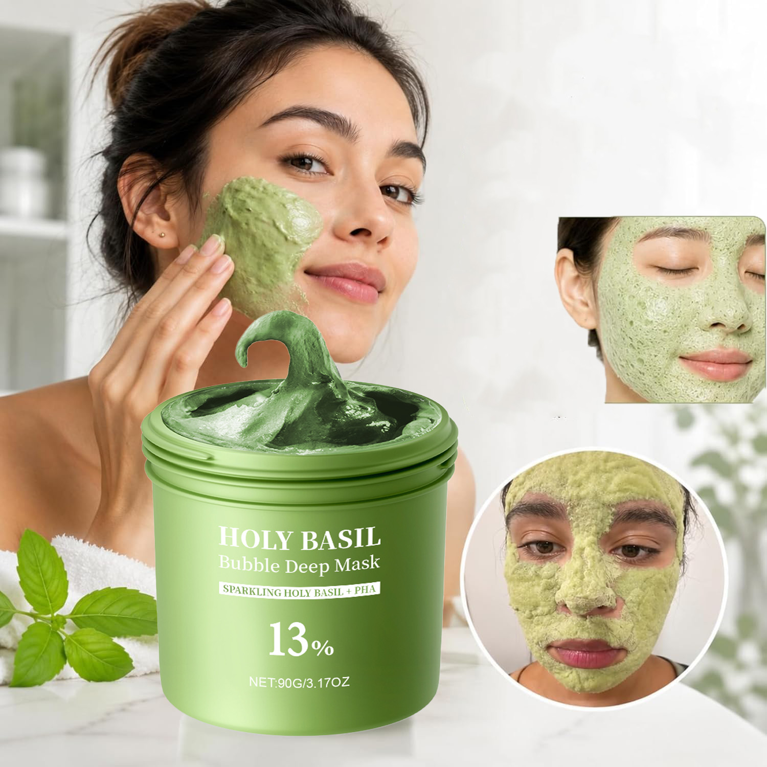 Holy Basil Bubble Deep Mask Cl - Dust Mask Construction ulasan dan harga