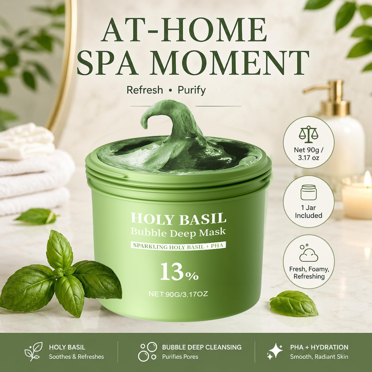Holy Basil Bubble Deep Mask Cl - Dust Mask Construction ulasan dan harga