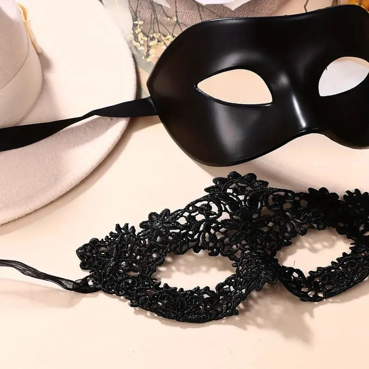 2 buah Set Masker Topeng Renda - Black Face Mask Pack ulasan dan harga