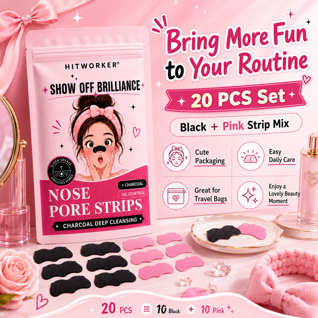 10/20 Buah Strip Hidung Penghi - Black Face Mask Pack ulasan dan harga