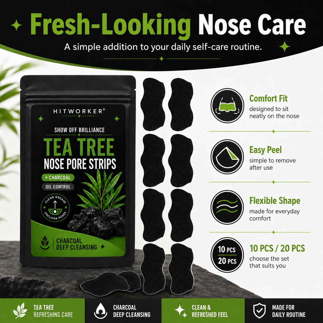 10/20 Buah Strip Hidung Penghi - Black Face Mask Pack ulasan dan harga